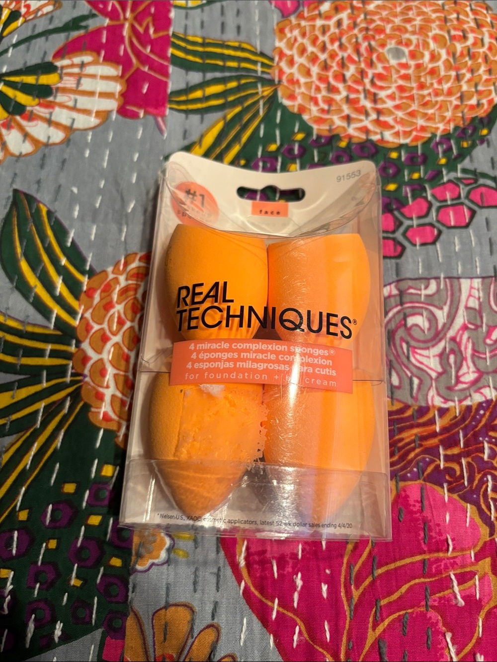 Real Techniques Orange Makeup Sponges - 4 Pack